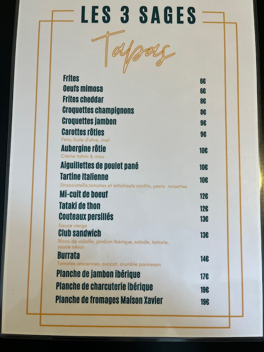 Menu Les 3 Sages-5